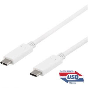 USB-C 100W -Kabel USB-C Hane - USB-C Hane 0.5 m Vit