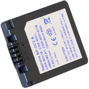 Batteri CGA-S001A/1B för Panasonic, 3.6V (3.7V), 720 Milliampertimmar(mAh)