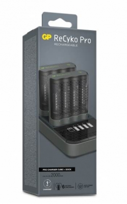 Batteriladdare (4h) inkl 8 st GP AA 2000Milliampertimmar(mAh) PRO NiMH