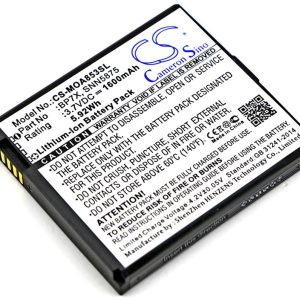 Batteri till Motorola Xprt, 3,7 Volt, 1600Milliampertimmar(mAh)
