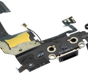 Svart flexkabel med ladd- och hörlurskontakt till iPhone 5C.