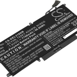 Batteri N18GG för Dell, 7.6 Volt, 7750 Milliampertimmar(mAh)