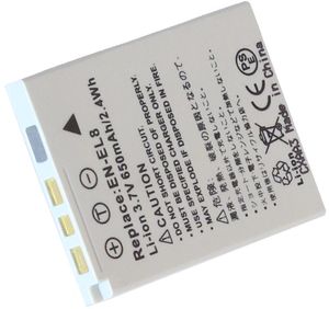 Batteri till Nikon Coolpix S7, 3.6V (3.7V), 650 Milliampertimmar(mAh)