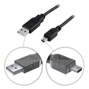 USB 2.0 kabel Typ A Hane - Typ Mini B Hane 1m, svart