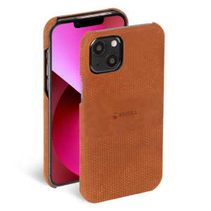 Krusell Leather Cover iPhone 13 Mini - Cognac